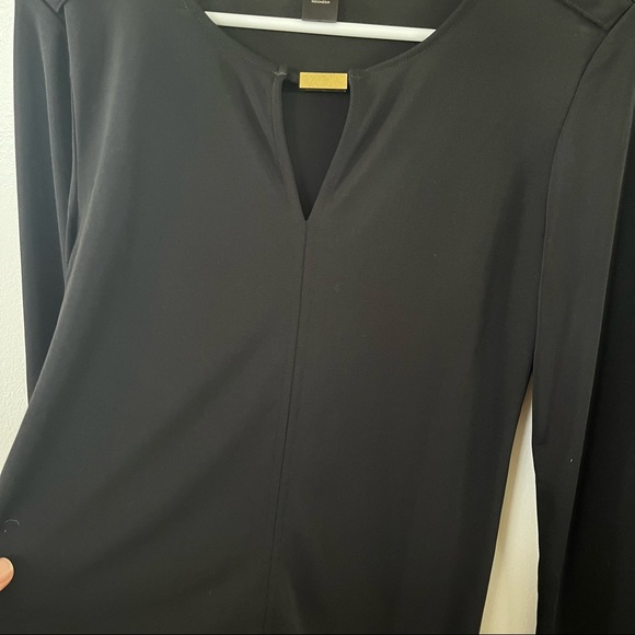 Ann Taylor Black Slinky Top Gold Details - Picture 7 of 8